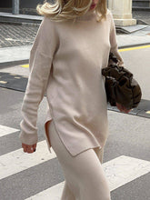 Side Slit Turtleneck Knitted Sweater